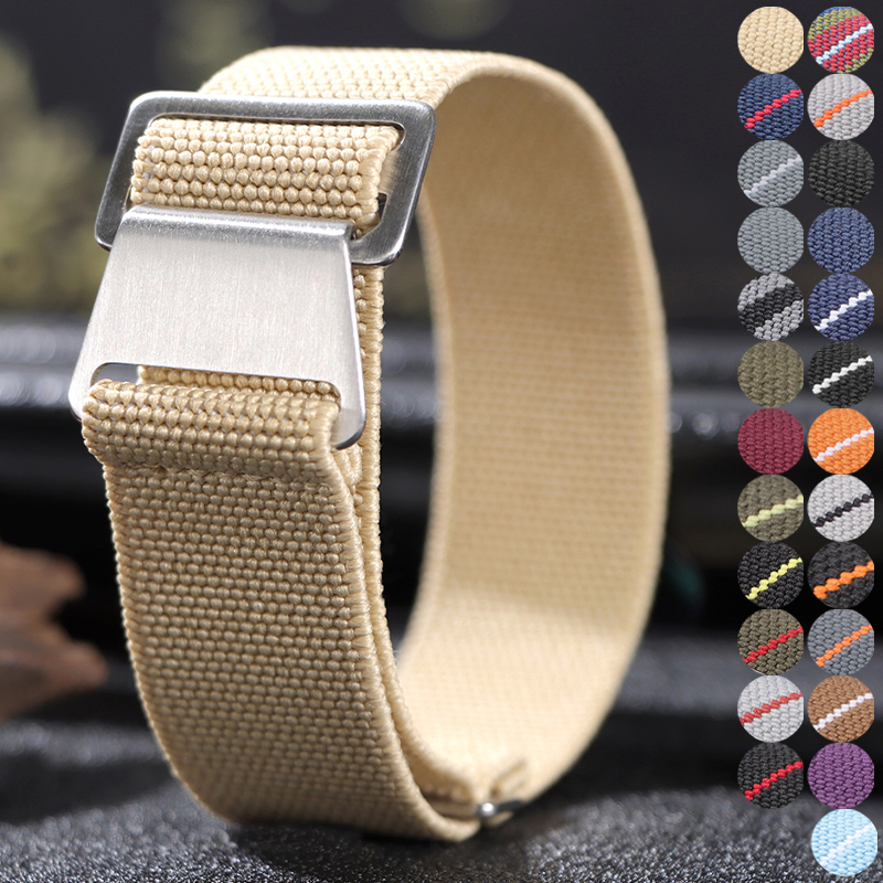 18/20/22mm Elastic Nylon Watch - مراجعة Parachute Strap Elastic وسعره