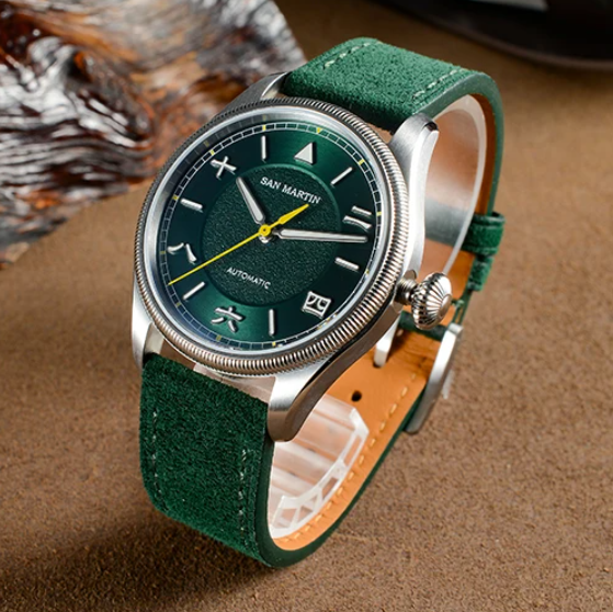 San Martin Men Automatic Watch - مراجعة Leather Strap Quick Release وسعره