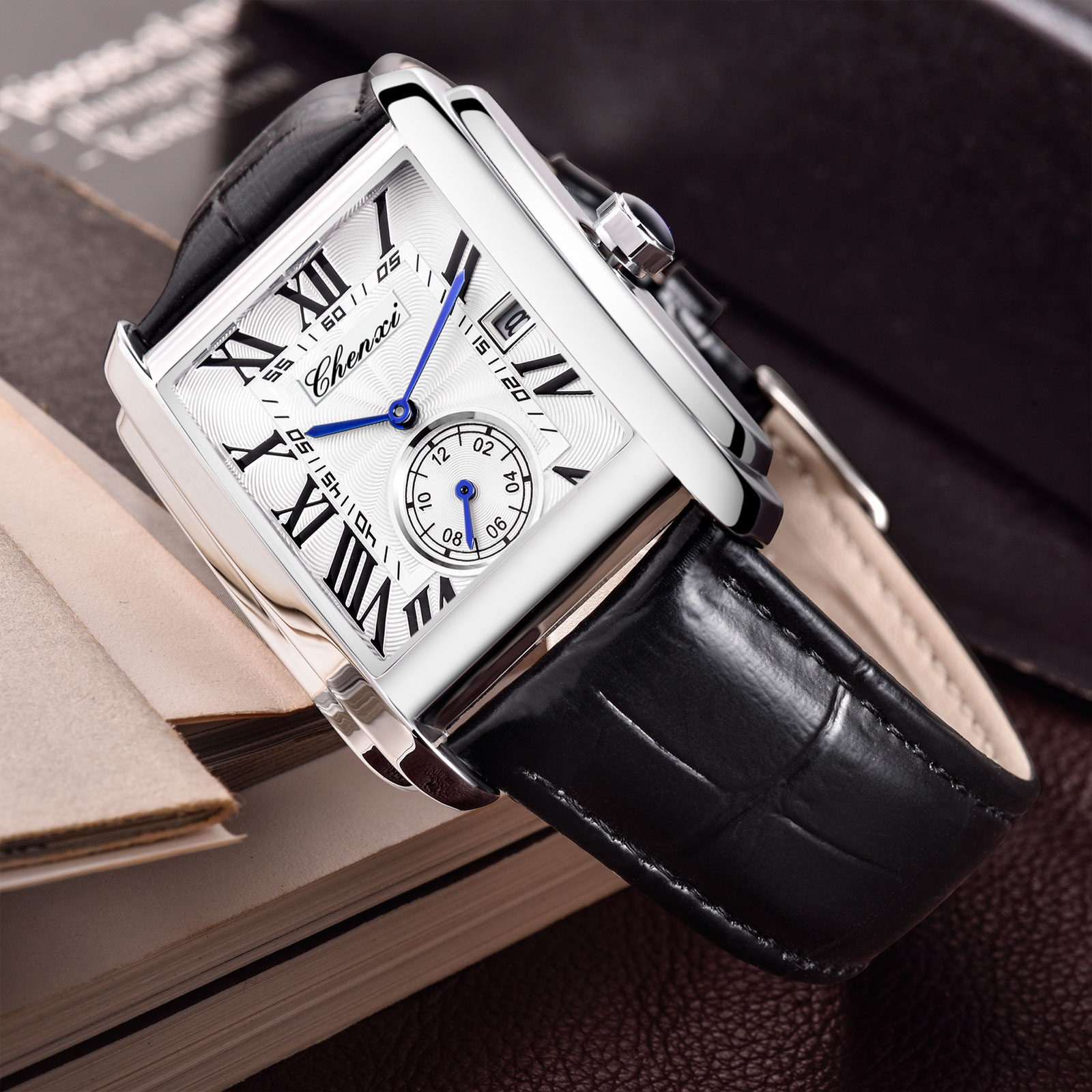 Chenxi 8216 New Fashion Boy Cl - مراجعة Leather Watch Band Men وسعره