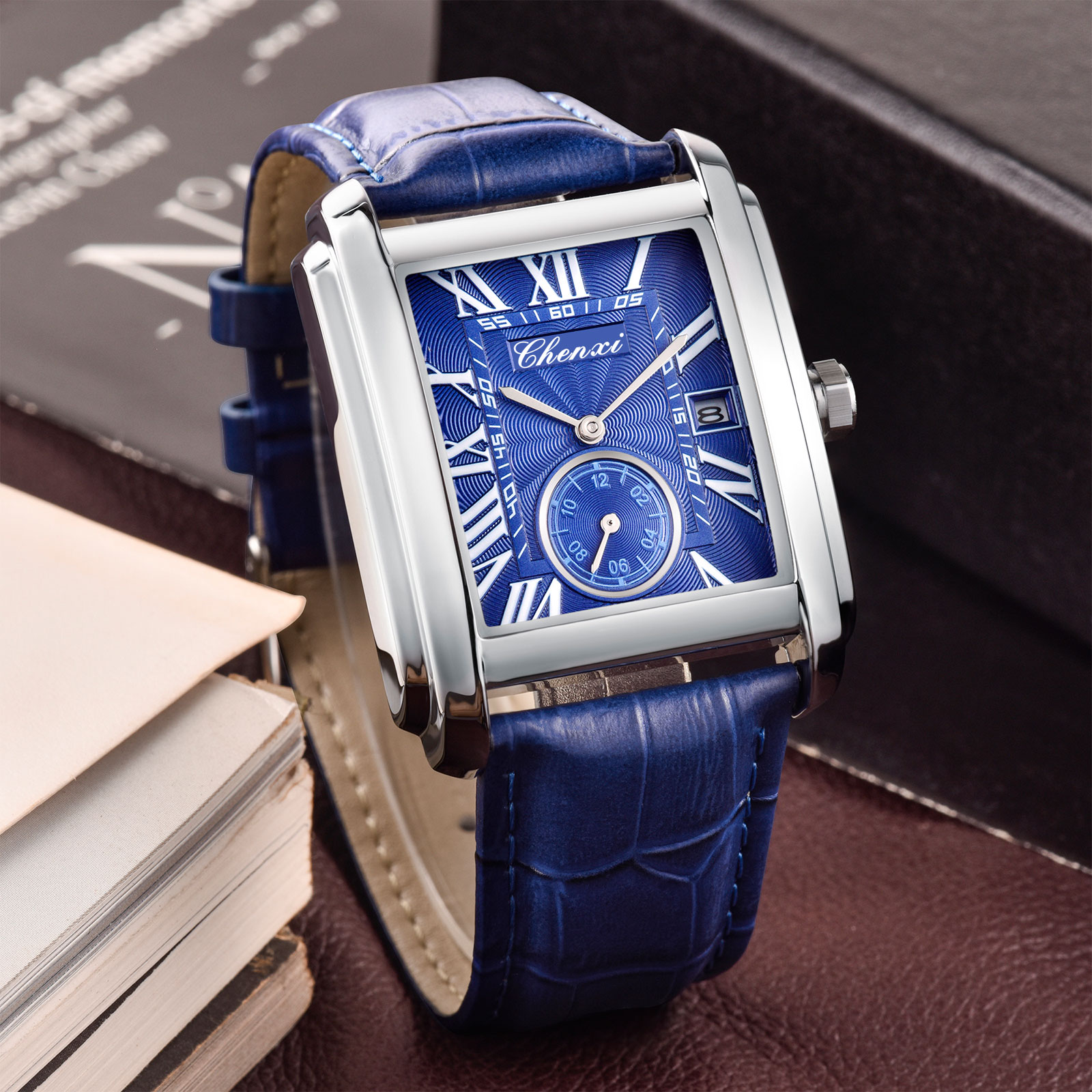 Chenxi 8216 New Fashion Boy Cl - مراجعة Leather Watch Band Men وسعره