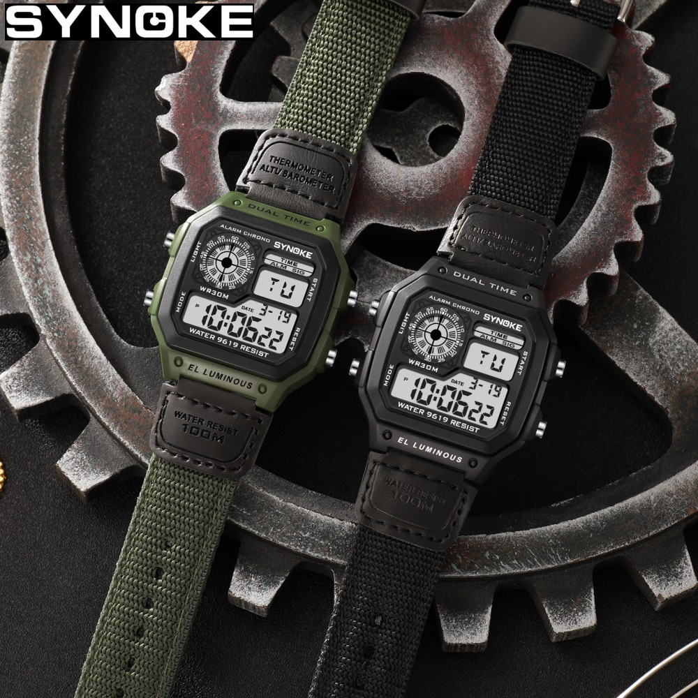 Synoke Outdoor Military Digita - مراجعة Canvas Strap Watch وسعره