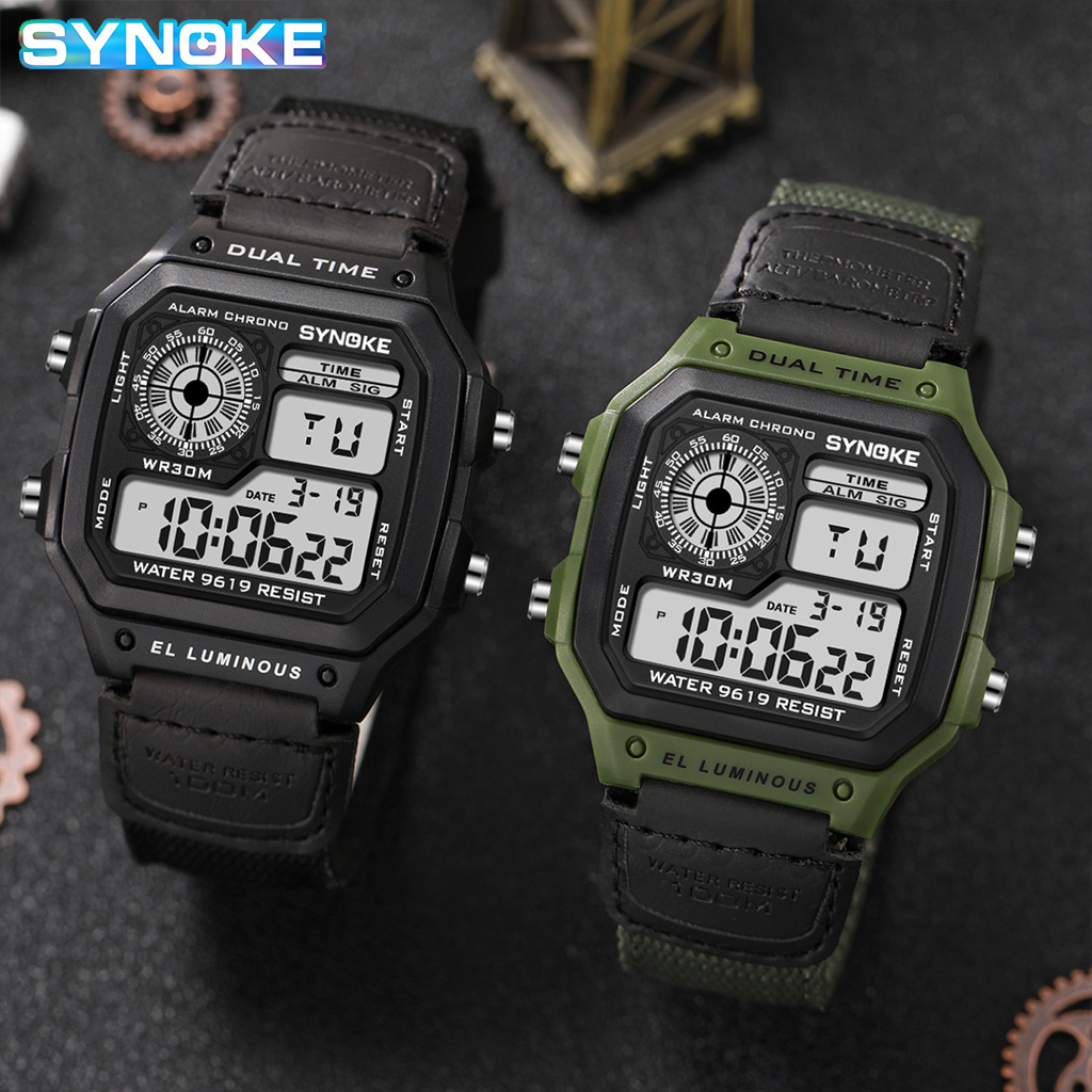 Synoke Outdoor Military Digita - مراجعة Canvas Strap Watch وسعره