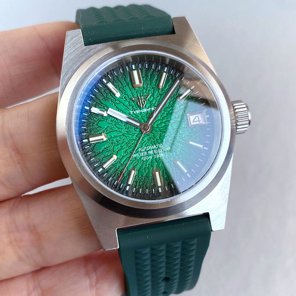 New 38mm Mechanical Watch Men  - مراجعة Rubber Strap Diver وسعره