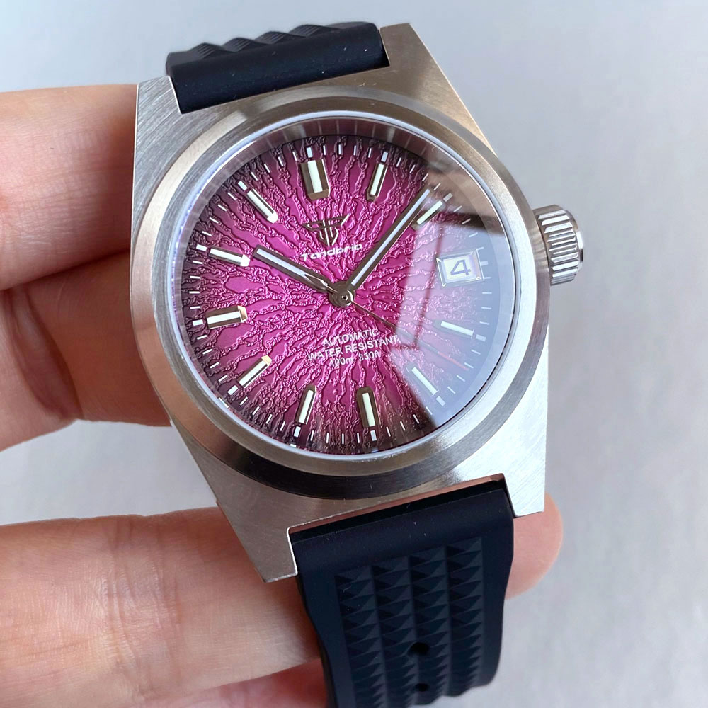 New 38mm Mechanical Watch Men  - مراجعة Rubber Strap Diver وسعره