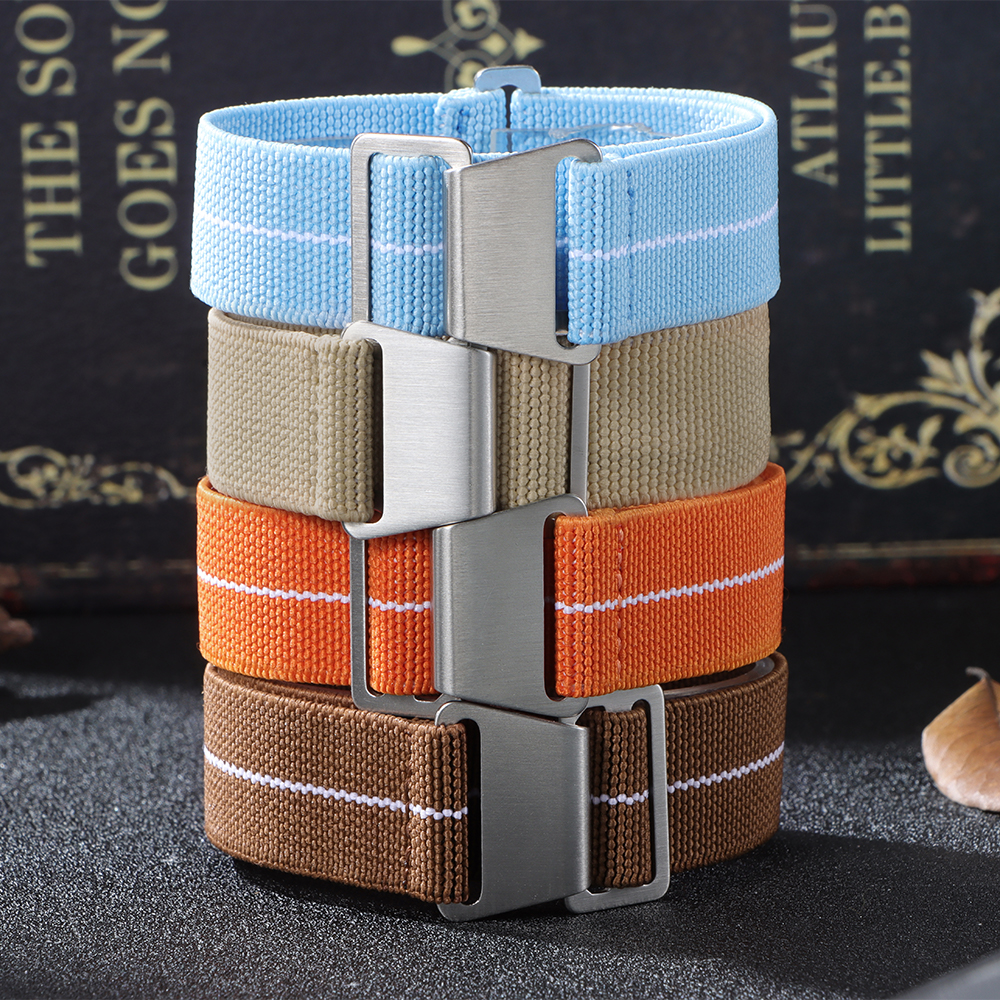 Elastic Watch Strap 18mm 20mm  - مراجعة Parachute Strap Elastic وسعره