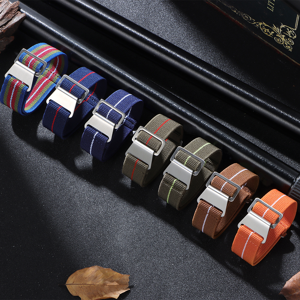 Elastic Watch Strap 18mm 20mm  - مراجعة Parachute Strap Elastic وسعره