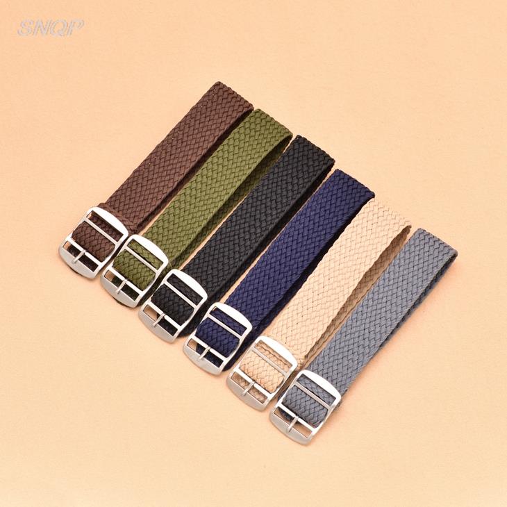 20mm 22mm Black Navy solid col - مراجعة Perlon Strap Woven وسعره