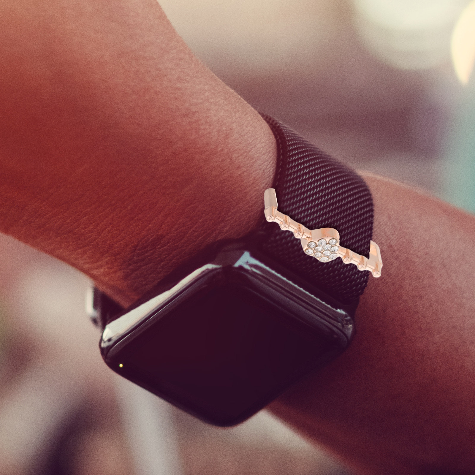 5Pcs Heart Design Watch Band D - مراجعة Mesh Strap Metal وسعره