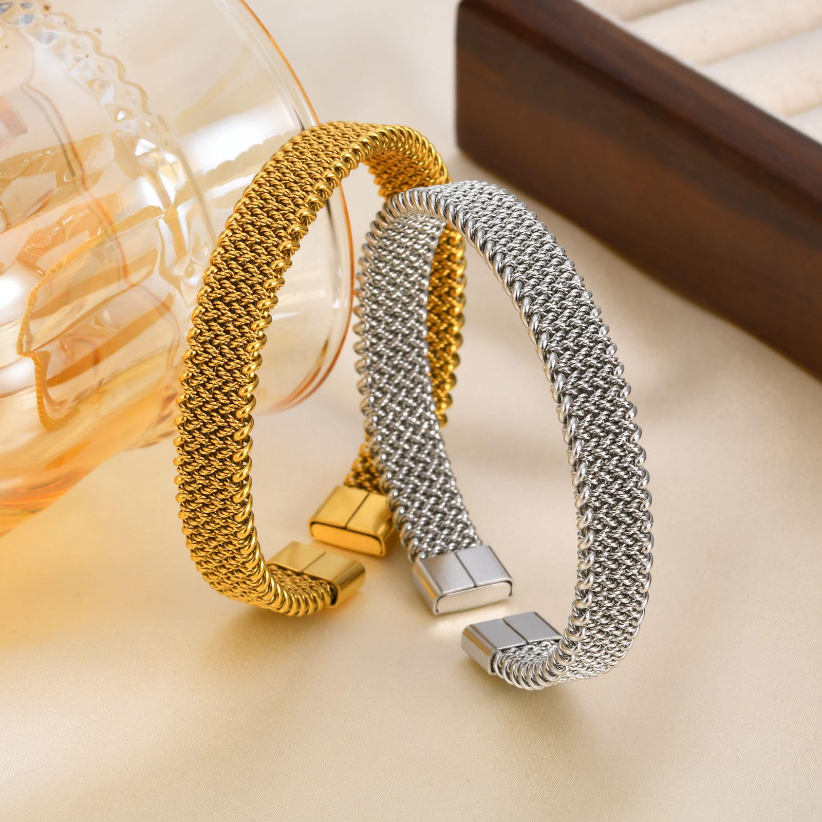 10mm Braided Stretch Strap Ope - مراجعة Mesh Strap Metal وسعره