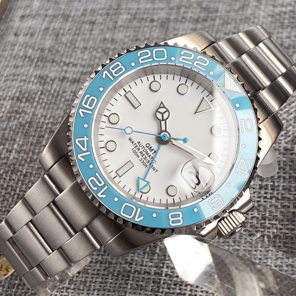 Customized 40mm Ice Blue Dial  - مراجعة Stainless Bracelet Diver وسعره