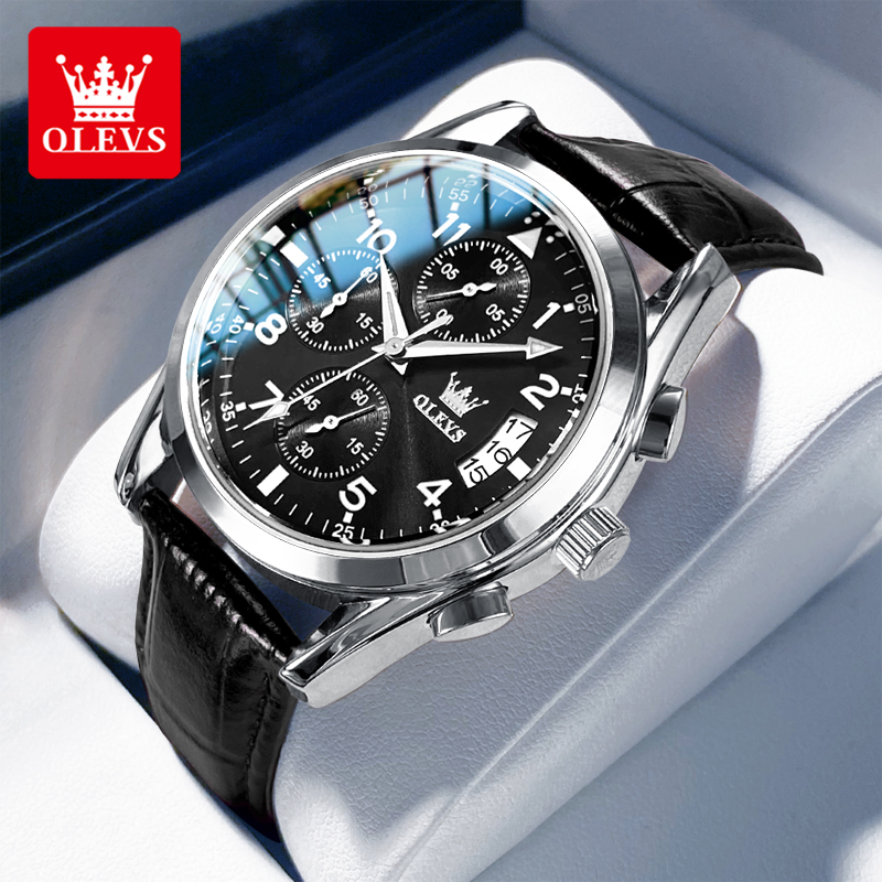 OLEVS Quartz Watch for Men Ori - مراجعة Leather Watch Band Men وسعره