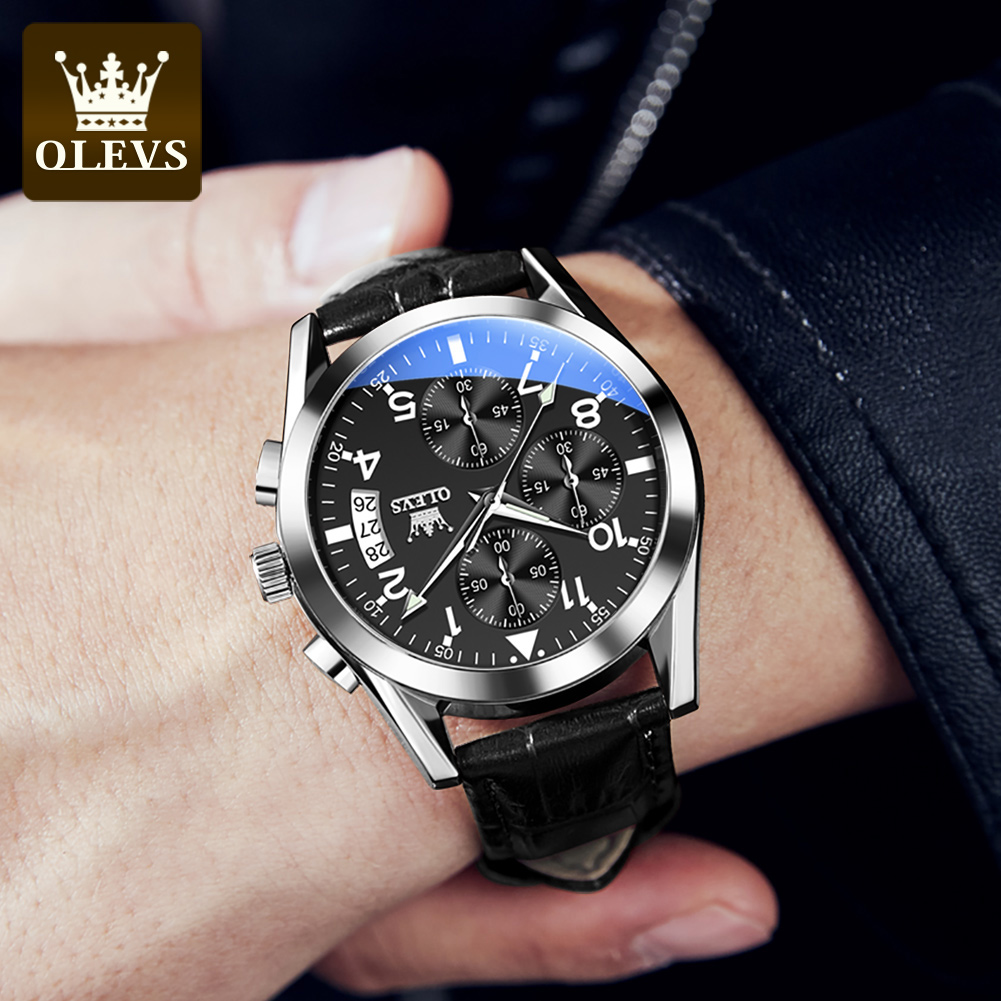 OLEVS Quartz Watch for Men Ori - مراجعة Leather Watch Band Men وسعره