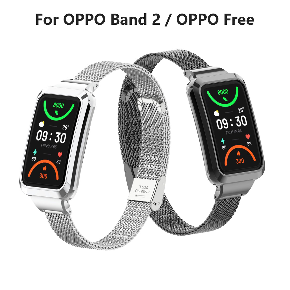 Suitable for Oppo Band 2 Stain - مراجعة Mesh Strap Metal وسعره