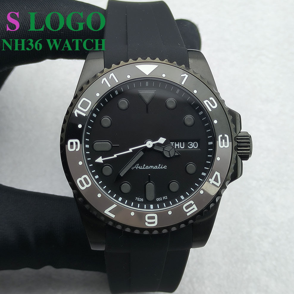 40MM NH36 Watch Black Men's St - مراجعة Stainless Bracelet Diver وسعره