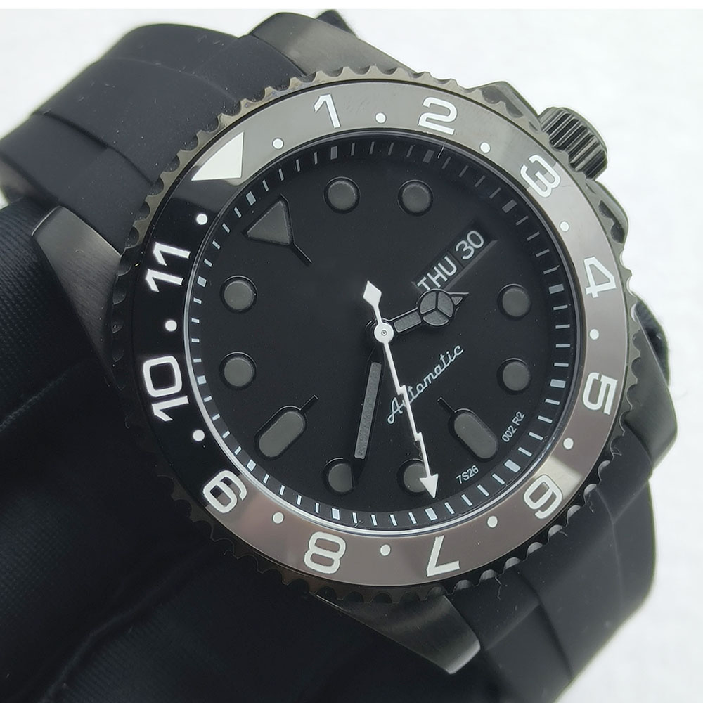 40MM NH36 Watch Black Men's St - مراجعة Stainless Bracelet Diver وسعره
