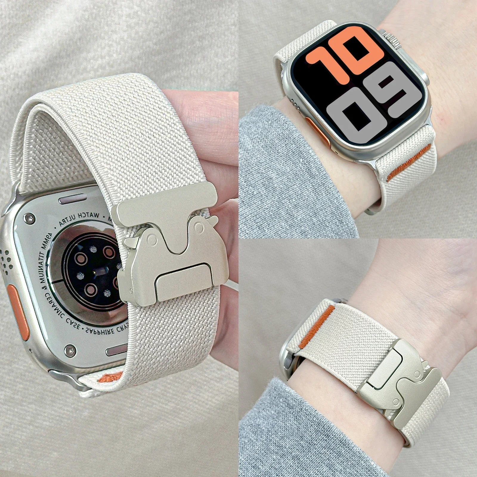 Nylon Strap for Apple Watch ba - مراجعة Parachute Strap Elastic وسعره