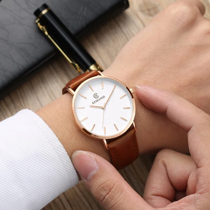 Fashion Ultra Thin Men's Quart - مراجعة Leather Watch Band Men وسعره