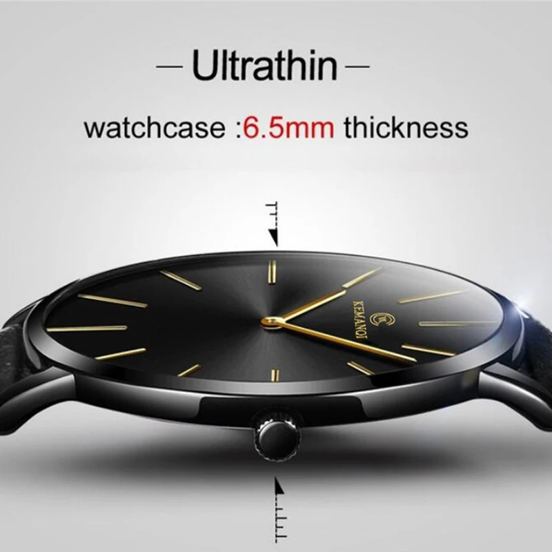Fashion Ultra Thin Men's Quart - مراجعة Leather Watch Band Men وسعره