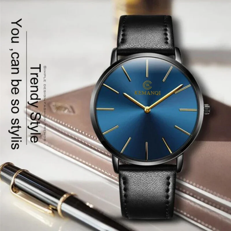 Fashion Ultra Thin Men's Quart - مراجعة Leather Watch Band Men وسعره