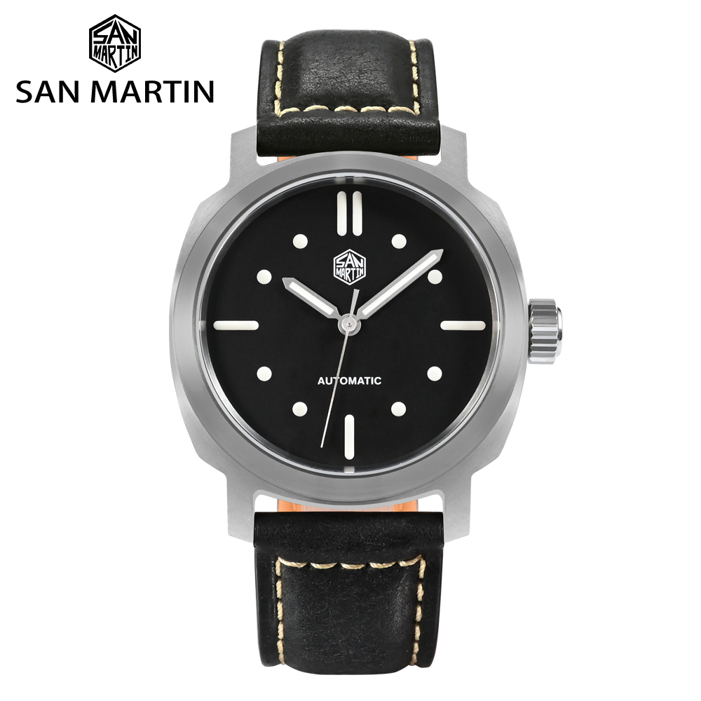 San Martin Mens Pilot Watches  - مراجعة Leather Strap Quick Release وسعره
