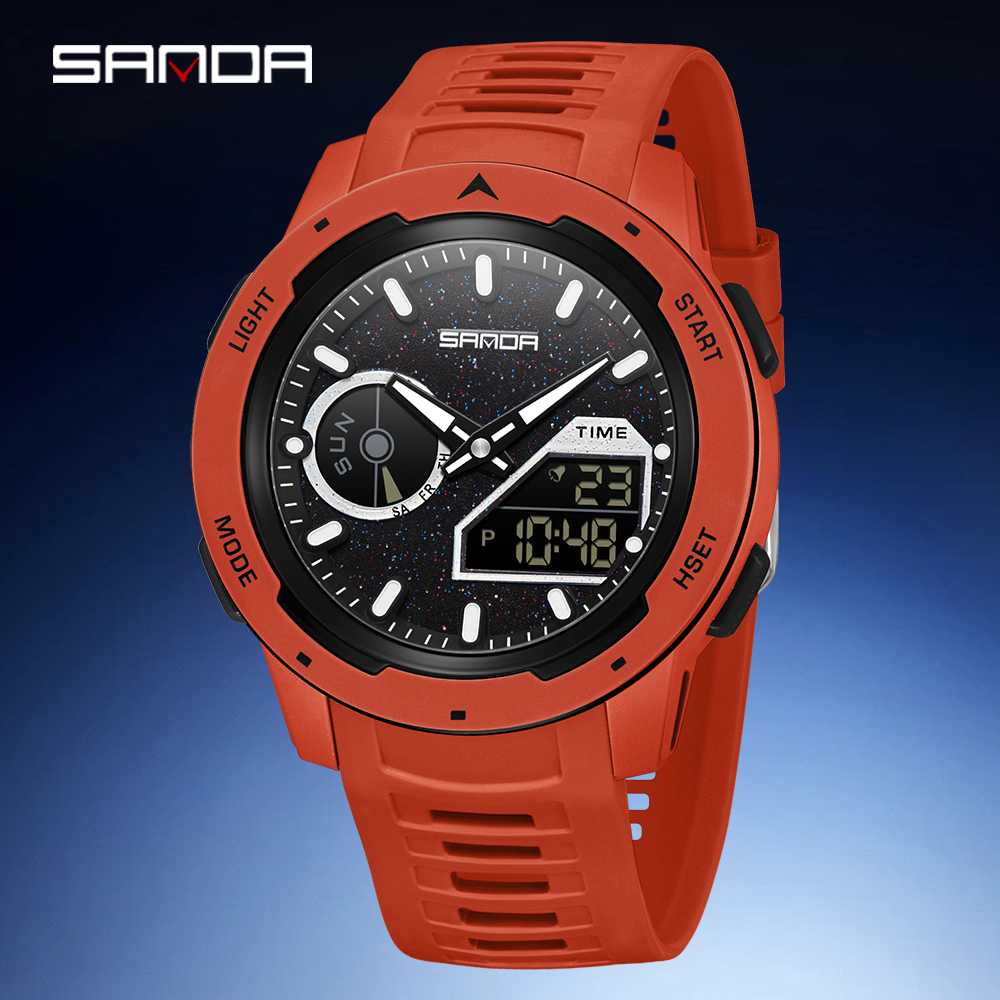 SANDA new men's fluorescent wa - مراجعة Rubber Strap Diver وسعره