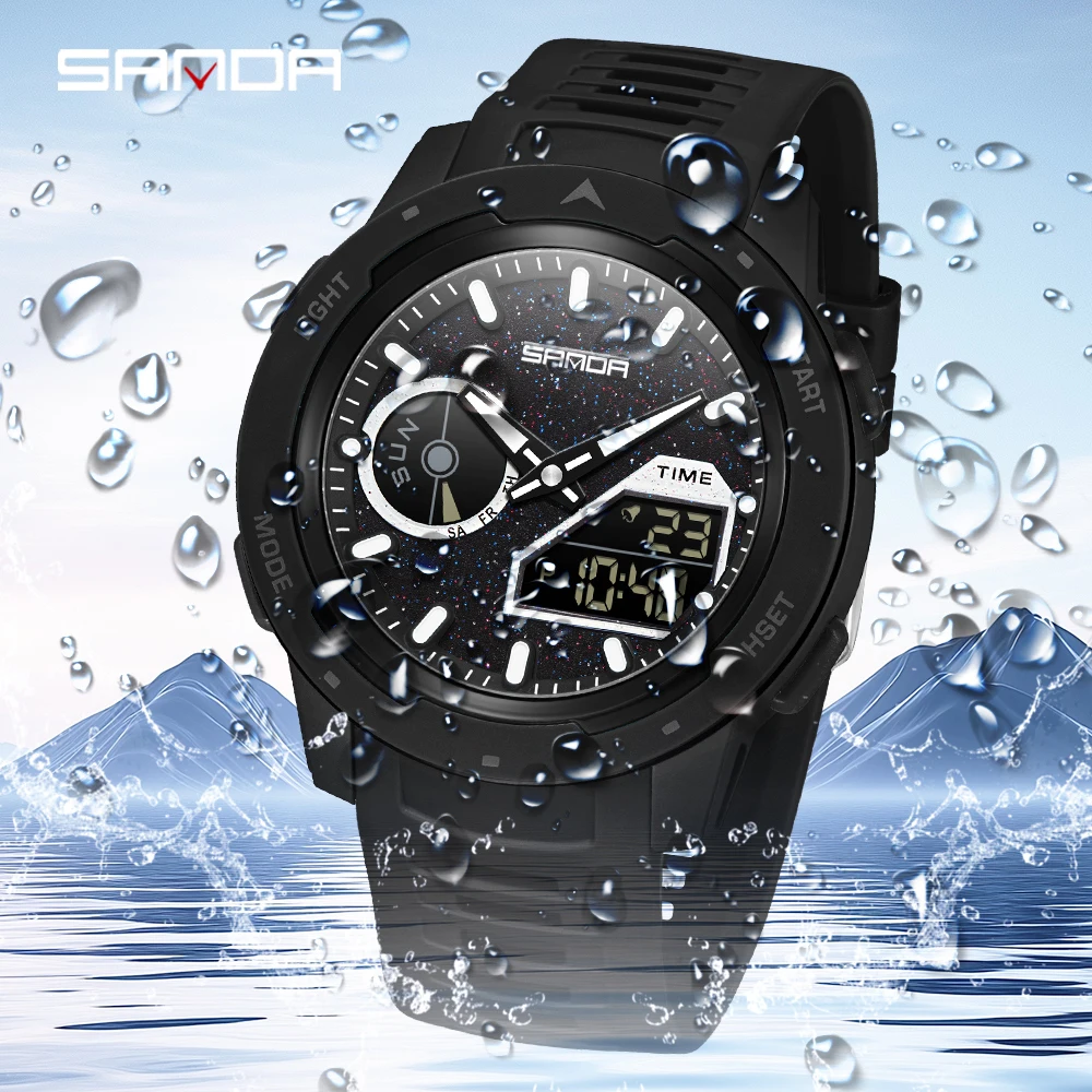 SANDA new men's fluorescent wa - مراجعة Rubber Strap Diver وسعره