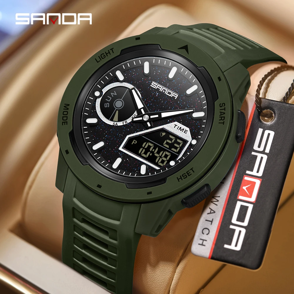 SANDA new men's fluorescent wa - مراجعة Rubber Strap Diver وسعره