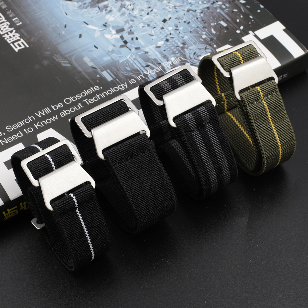 Nylon Watch Band 18mm 20mm 22m - مراجعة Parachute Strap Elastic وسعره