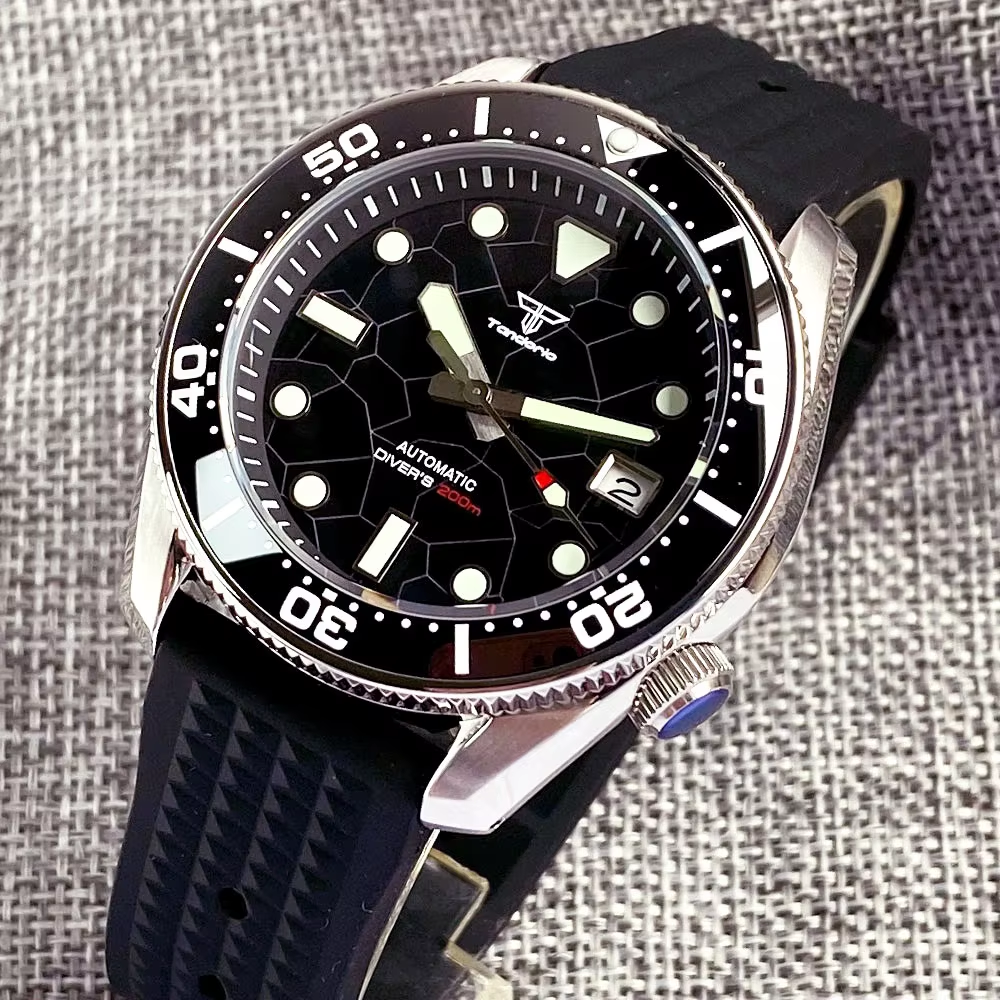 Tandorio 42.5mm Japan NH35A Au - مراجعة Rubber Strap Diver وسعره