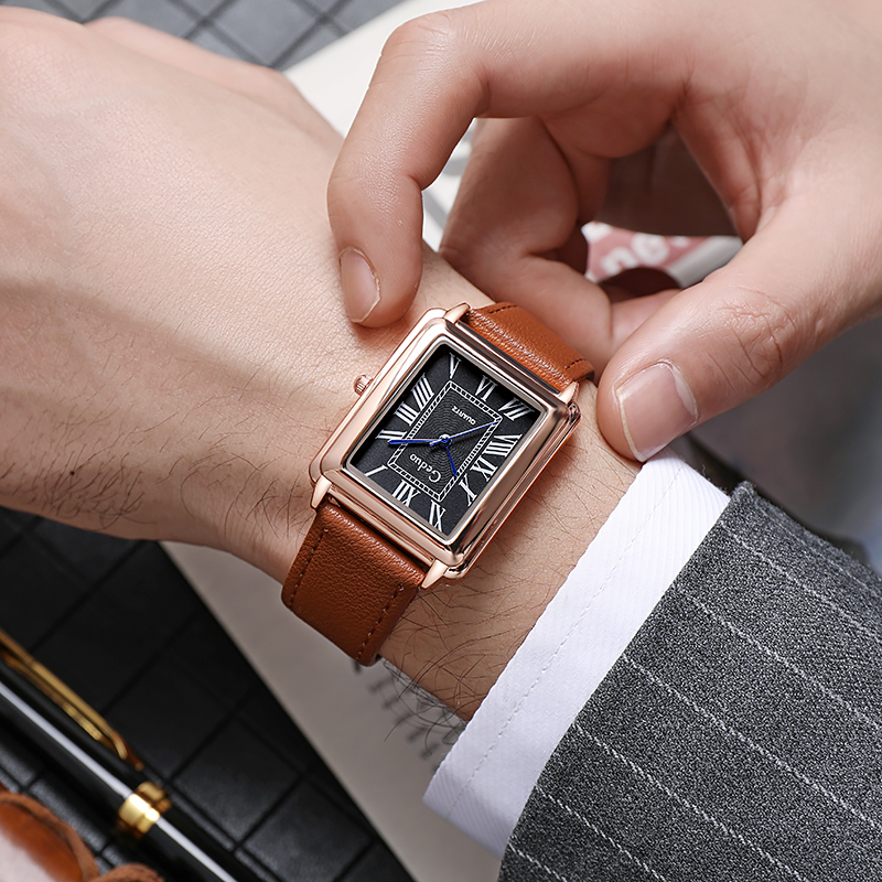 New Fashion Luxury Designer Re - مراجعة Leather Watch Band Men وسعره