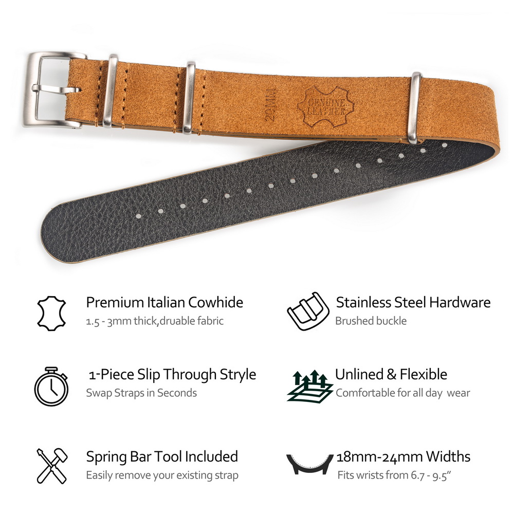 HEMSUT Genuine Leather Watch B - مراجعة Tropic Strap Vintage وسعره