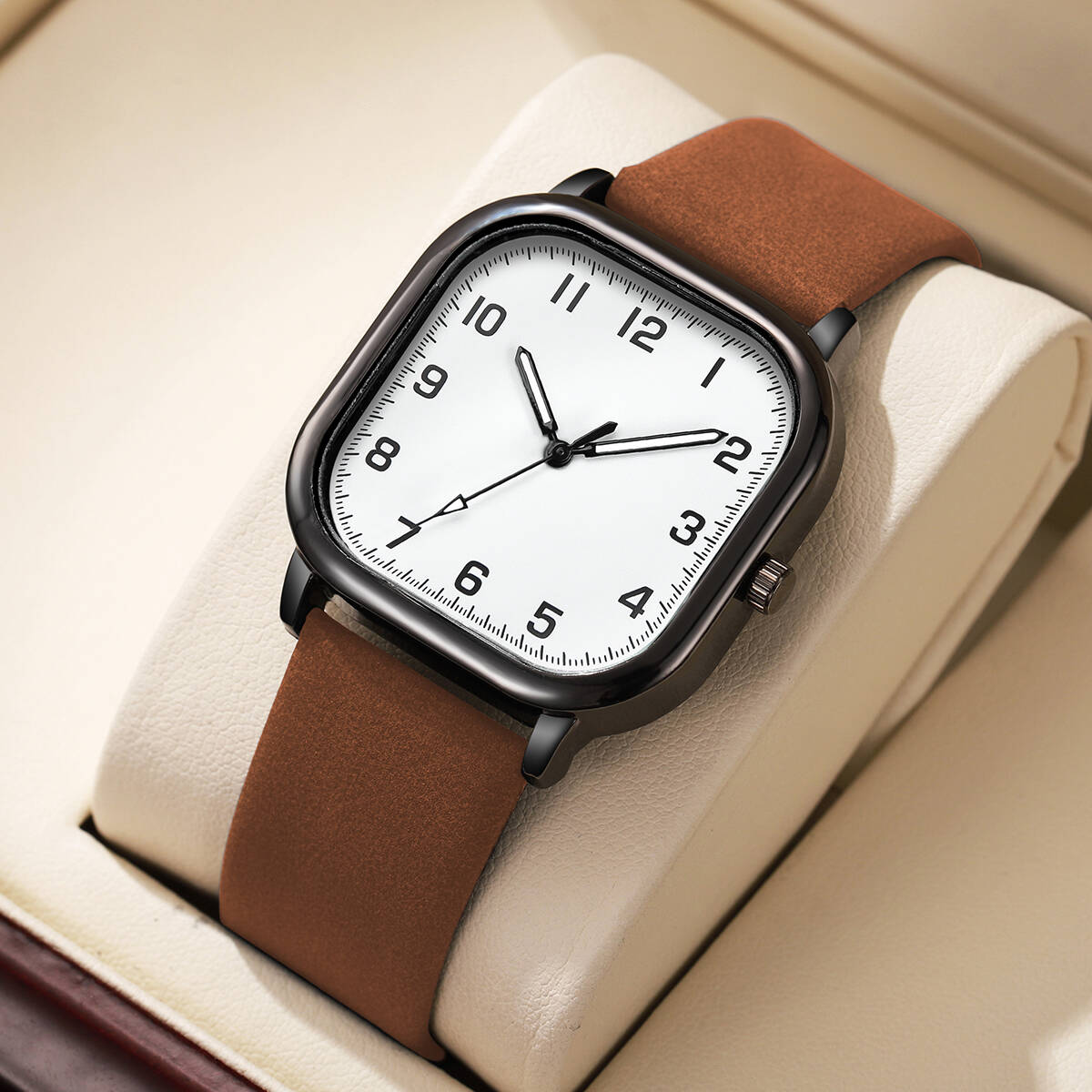 Fashion Square Men Watches Sim - مراجعة Leather Watch Band Men وسعره