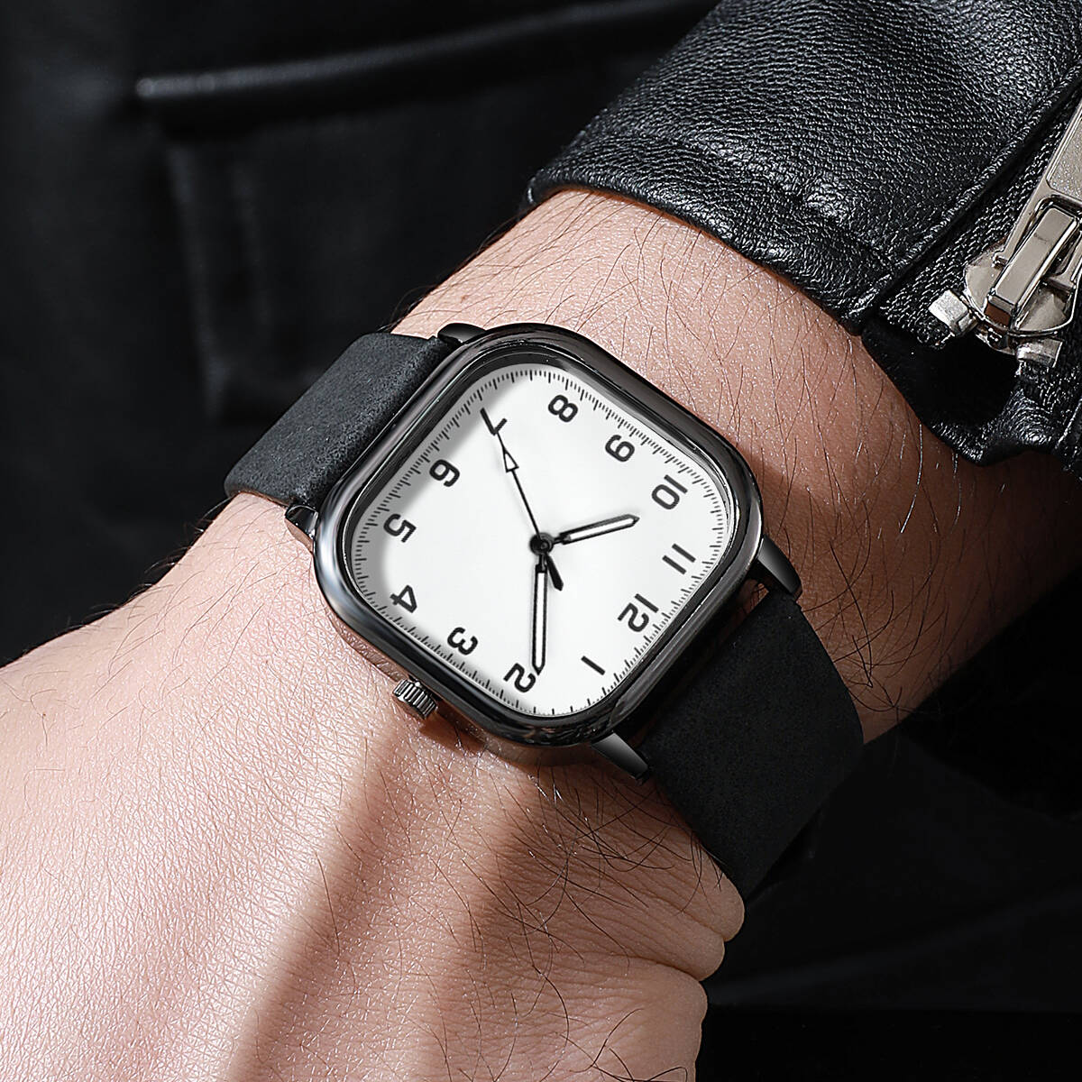 Fashion Square Men Watches Sim - مراجعة Leather Watch Band Men وسعره