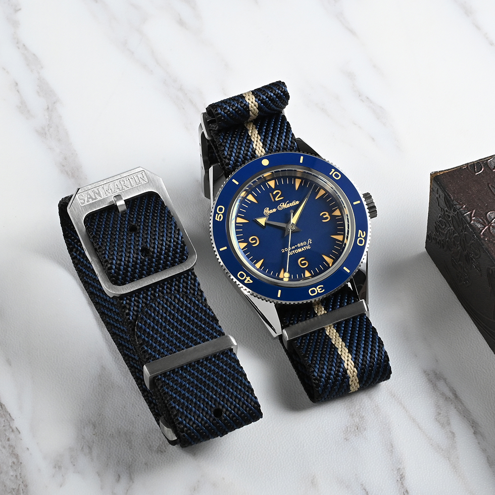 San Martin High Quality 20mm U - مراجعة Nato Strap Nylon وسعره