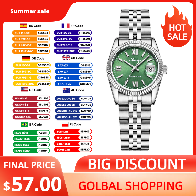 Addies High Quality Luxury Wat - مراجعة Stainless Bracelet Diver وسعره