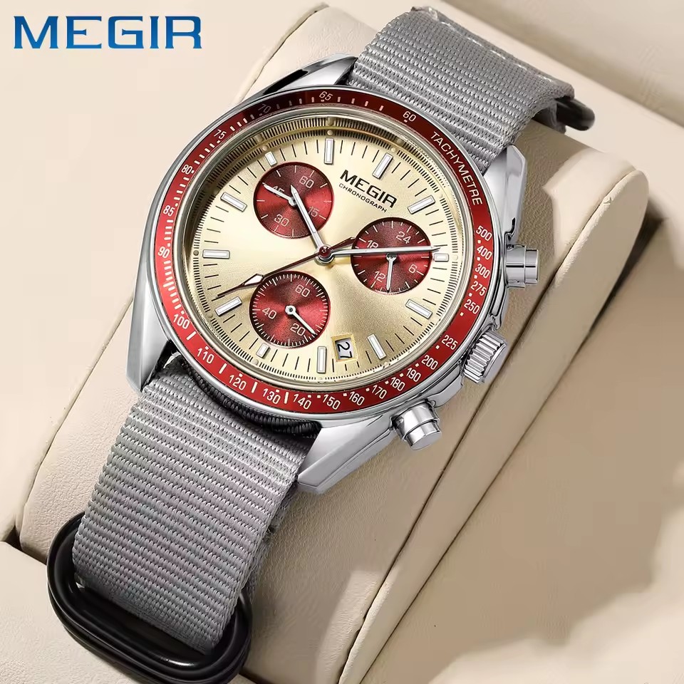 MEGIR 2247 Men's Luxury Quartz - مراجعة Canvas Strap Watch وسعره