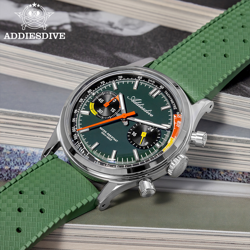 ADDIESDIVE Chronograph VK64 Wa - مراجعة Rubber Strap Diver وسعره