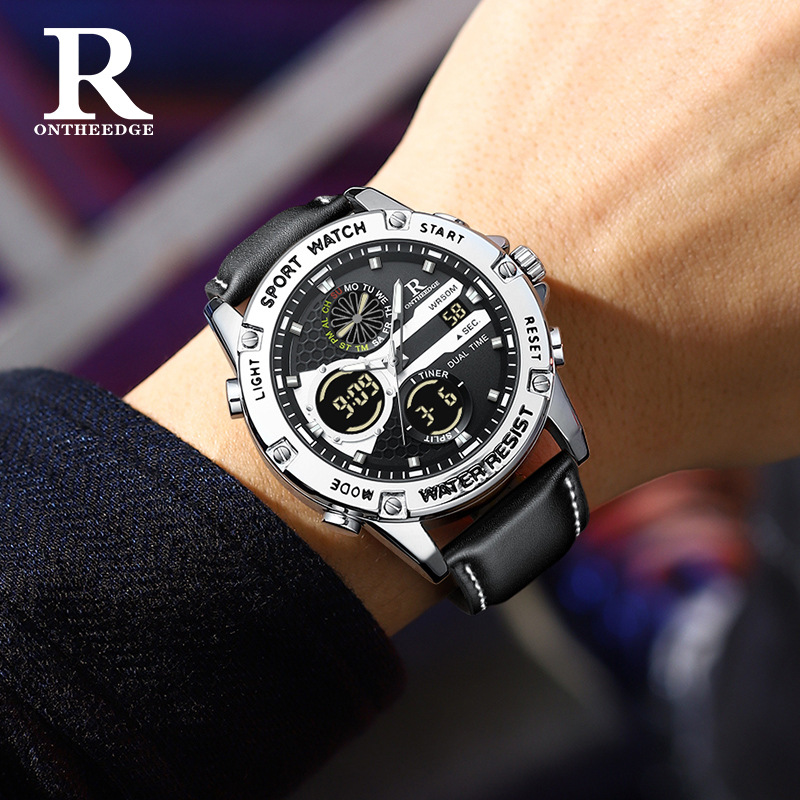 Fashion Men’s Big Face Quartz  - مراجعة Leather Watch Band Men وسعره