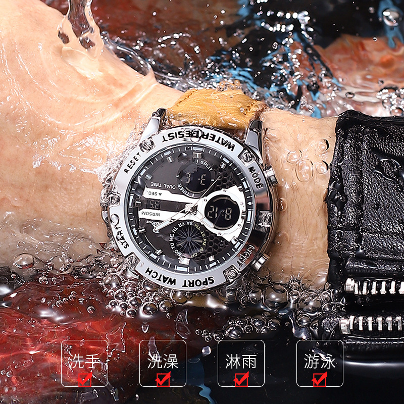 Fashion Men’s Big Face Quartz  - مراجعة Leather Watch Band Men وسعره
