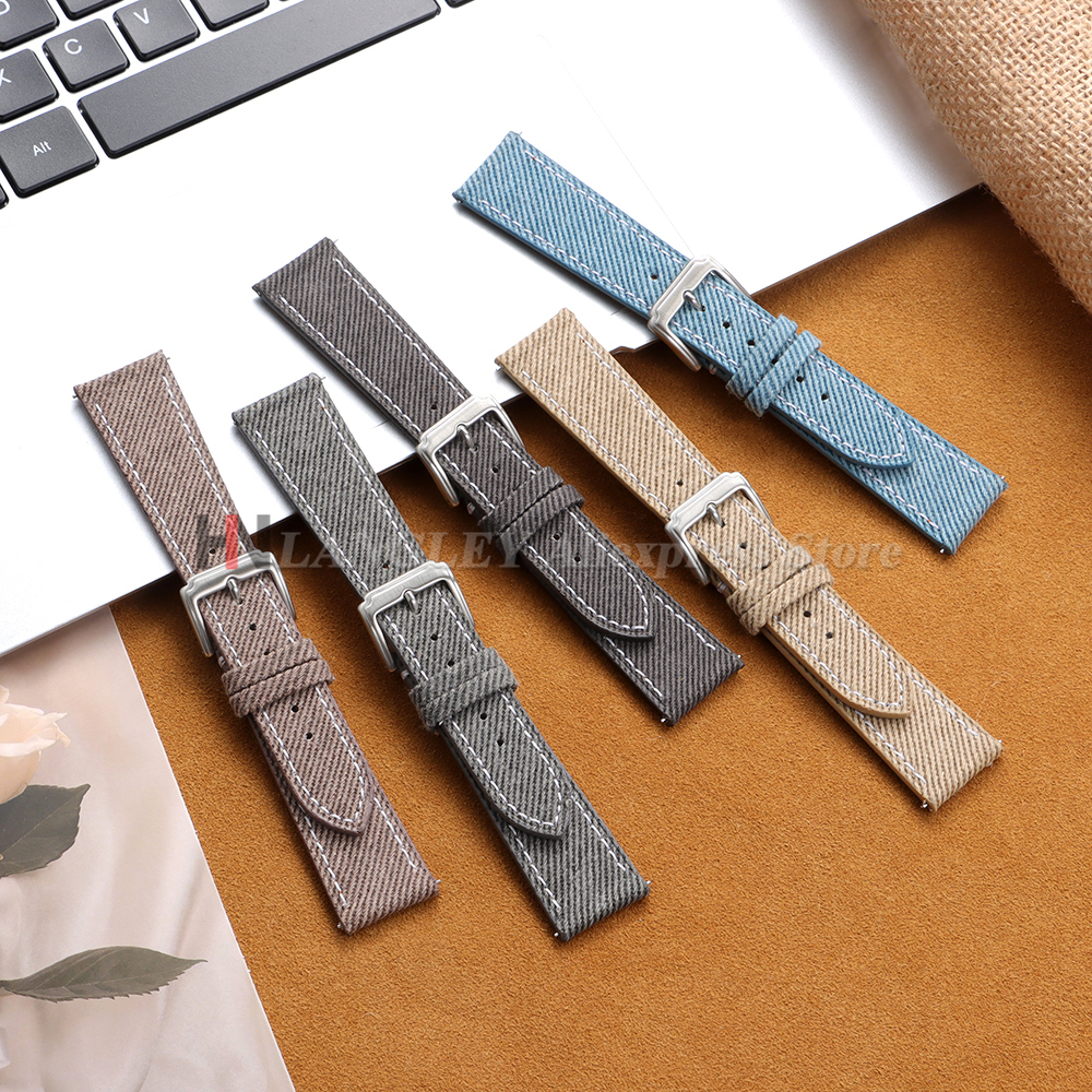 Denim Nylon Watch Strap Canvas - مراجعة Leather Strap Quick Release وسعره
