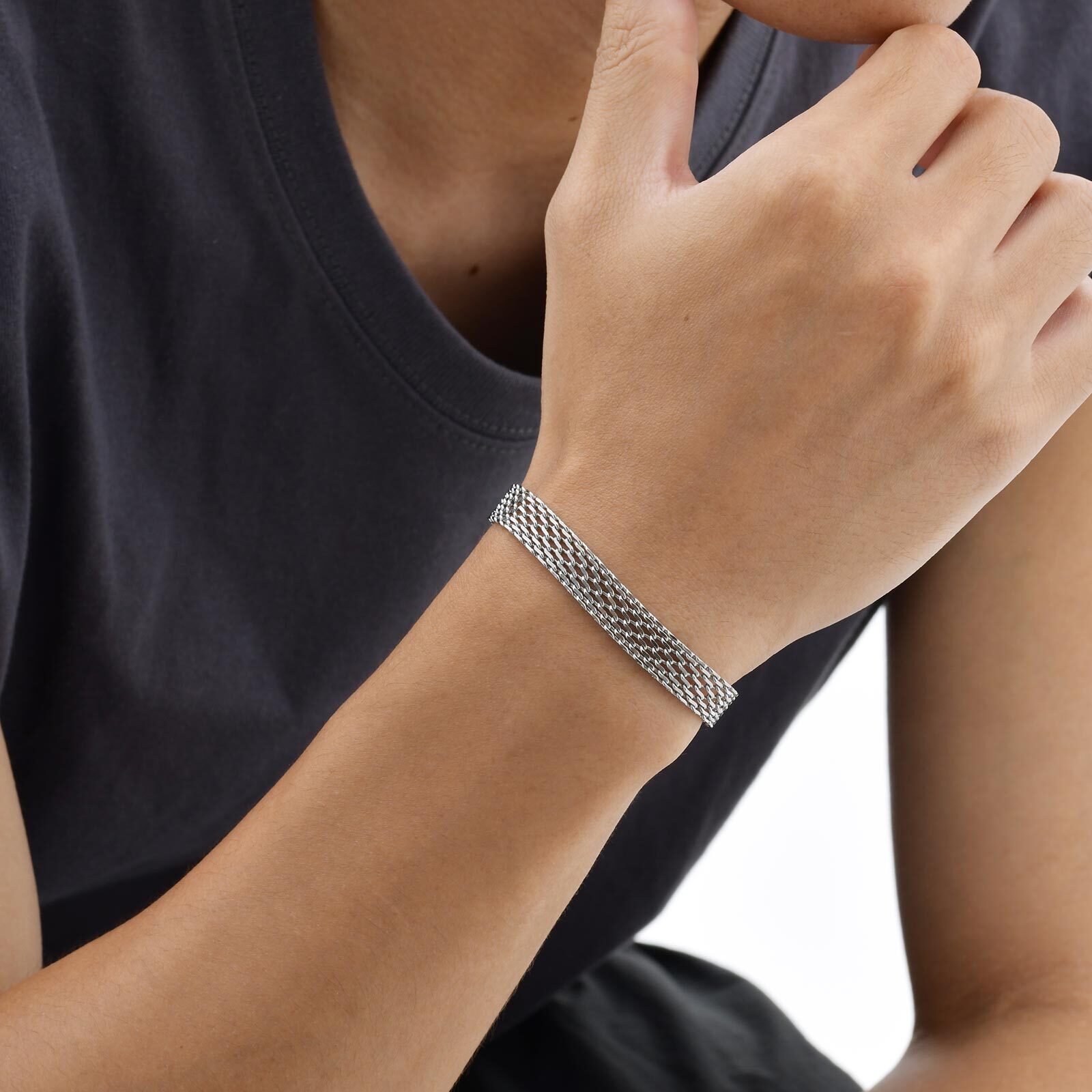 3/8mm Mesh Strap Chain Bracele - مراجعة Mesh Strap Metal وسعره