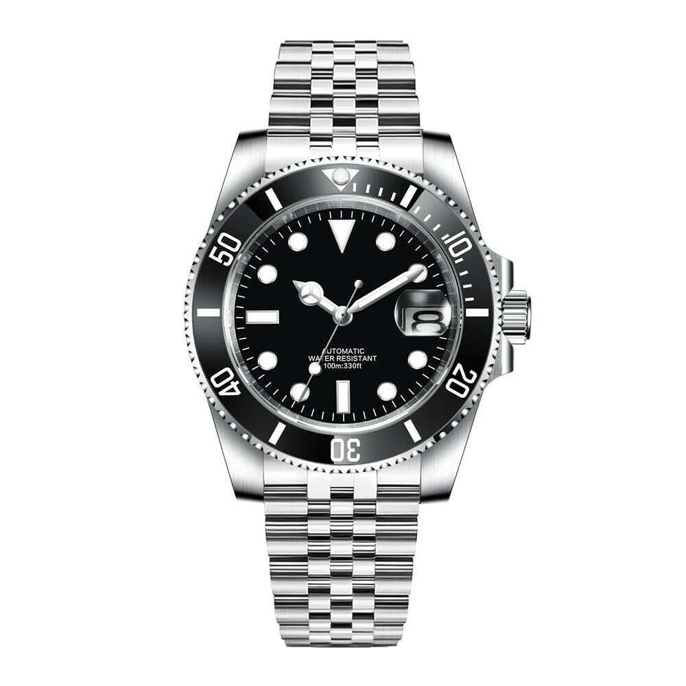 DIY Logo 40MM Dive Watch NH35  - مراجعة Stainless Bracelet Diver وسعره