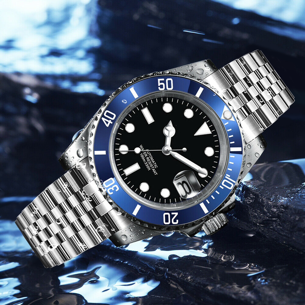 DIY Logo 40MM Dive Watch NH35  - مراجعة Stainless Bracelet Diver وسعره