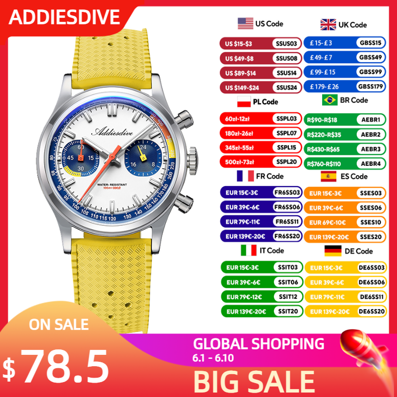 ADDIESDIVE Fashion Men's Quart - مراجعة Rubber Strap Diver وسعره