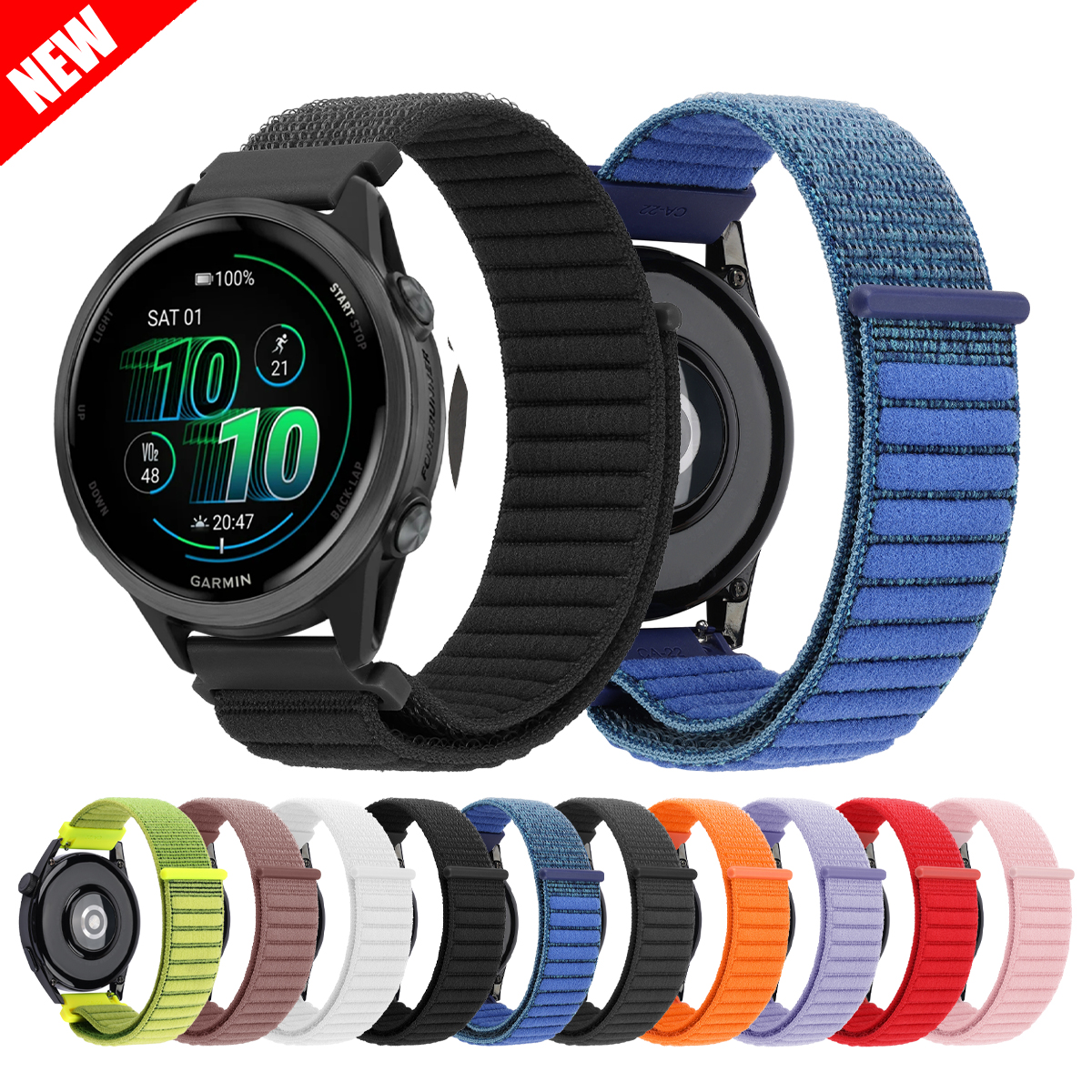 Nylon loop Band For Garmin Viv - مراجعة Sport Loop Velcro وسعره