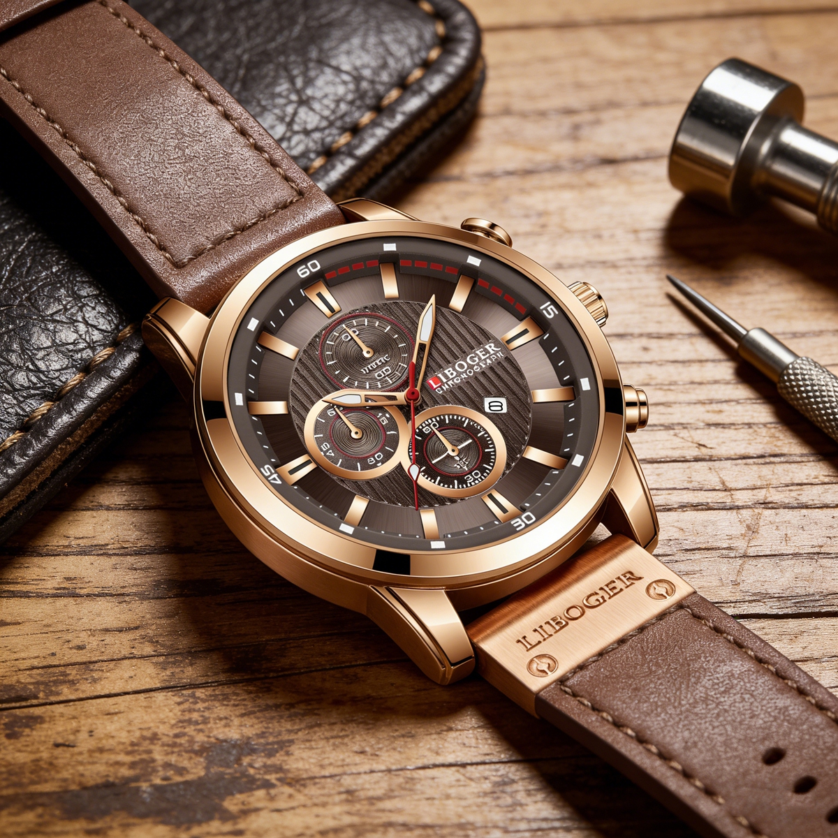 Business Men Quartz Watch High - مراجعة Leather Watch Band Men وسعره