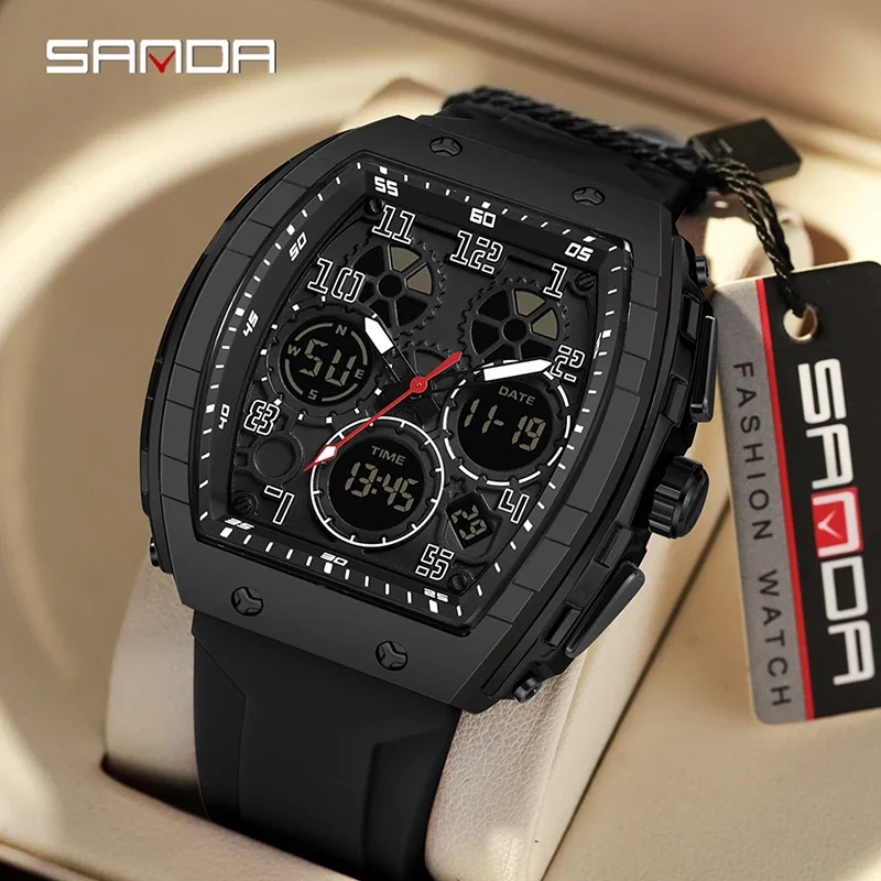 SANDA 6157 New Fashion Men's E - مراجعة Rubber Strap Diver وسعره
