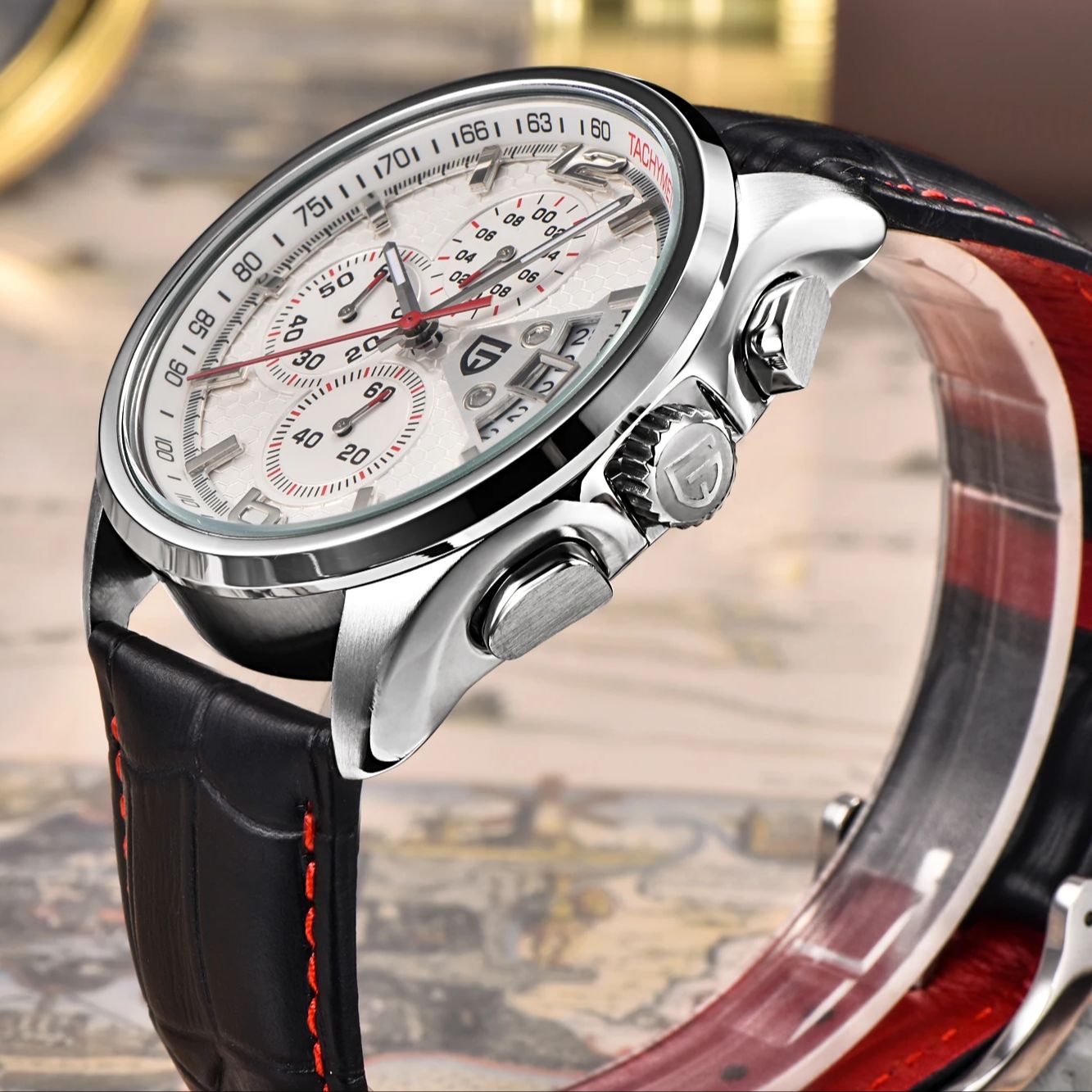 Pagani PD3306 Mens Quartz Watc - مراجعة Leather Watch Band Men وسعره