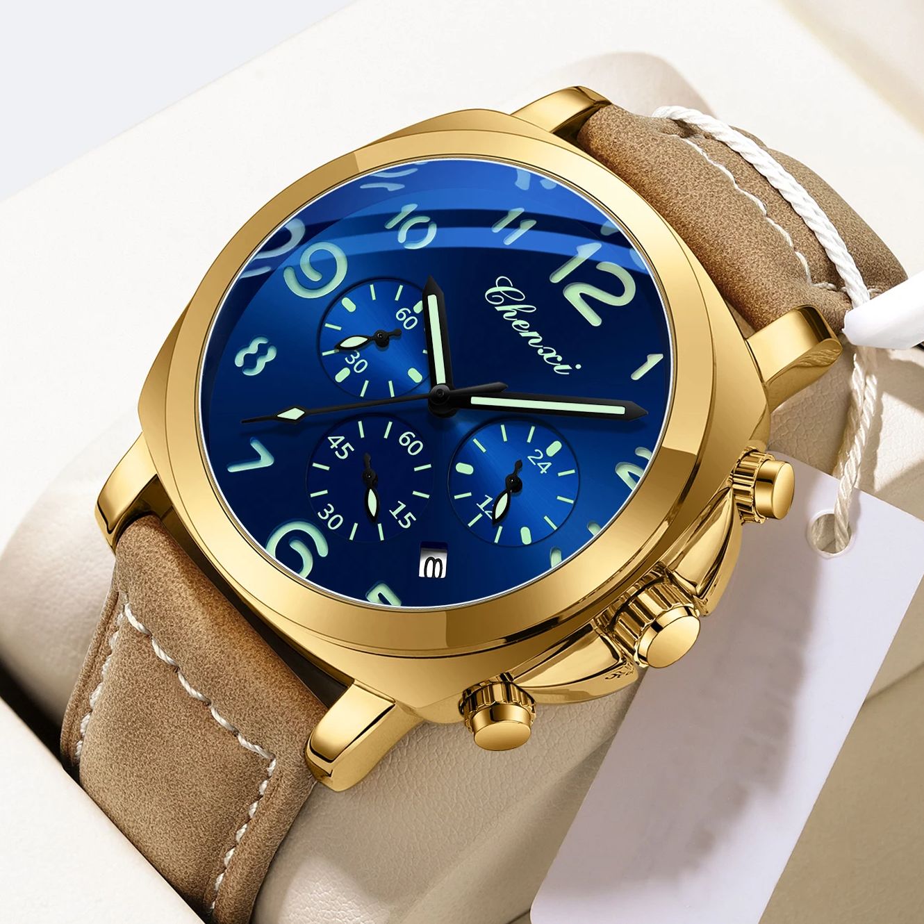 CHENXI Men Watch Multifunction - مراجعة Leather Watch Band Men وسعره