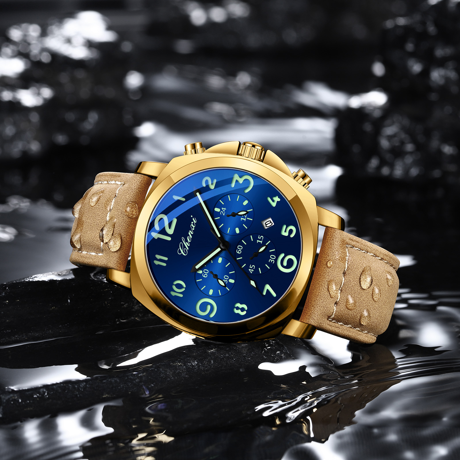 CHENXI Men Watch Multifunction - مراجعة Leather Watch Band Men وسعره